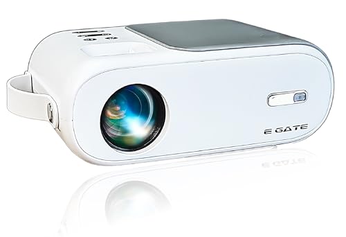 EGate i9 Pro Full HD Projector with HD 720p Native 2400 Lumens 210 ANSI, 120" max Screen (3.04 m) | VGA, AV, HDMI, USB, SD (2 Year Warranty)|(EGi9) (Black)