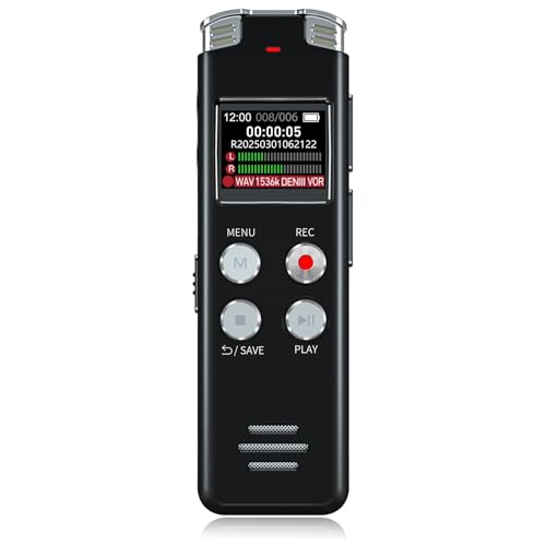 EVISTR 16GB Digital Voice Recorder Voice Activated Recorder Playback - 2018 Upgraded Small Tape Recorder Lectures, Meetings, Interviews, Mini Audio Recorder USB Charge, MP3
