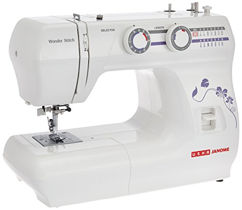 Usha Janome Wonder Stitch Automatic Zig-Zag Electric Sewing Machine ||Free Sewing Kit || 13 Built-In-Stitches || 21 stitch Function(White) With complementary Sewing Lessons in Nine languages