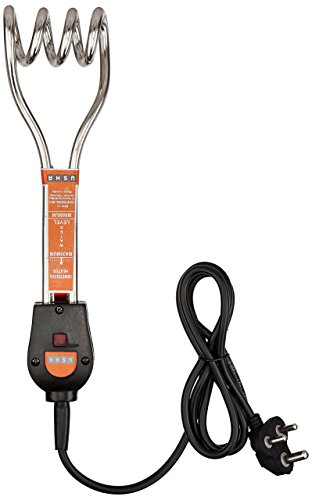 Usha Immersion Heater (2410) 1000 Watts with Shock Protection (Silver), Copper