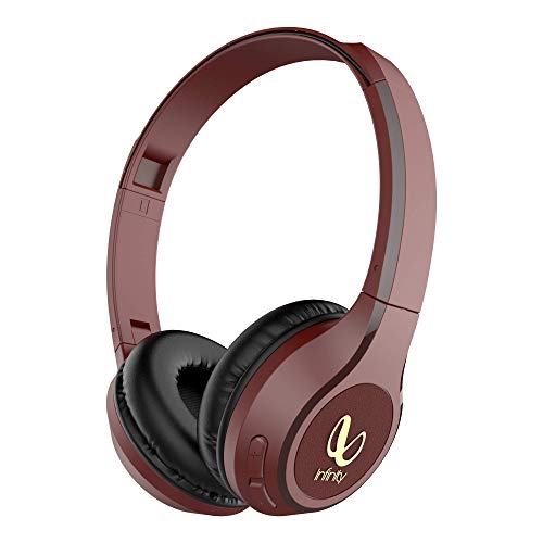 Infinity - JBL Glide 500, 20 Hrs Playtime with Quick Charge, Wireless On Ear Headphone with Mic, Deep Bass, Dual Equalizer, Bluetooth 5.0 with Voice Assistant Support (Red)
